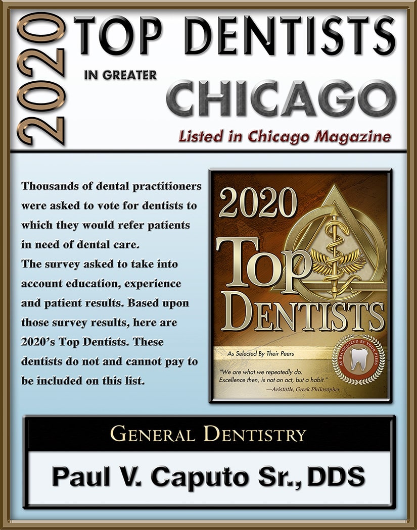 2020 Top Dentists in Greater Chicago Plaque